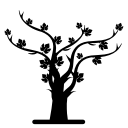 秋の木のシルエットの無料アイコン