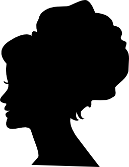 大きな髪の図形を含む女性ヘッド無料アイコン