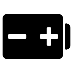 電池正と負の棒の標識無料アイコン