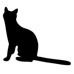 猫黒の形無料アイコン