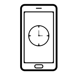 スクリーンの無料アイコン時計のシンボルと携帯電話