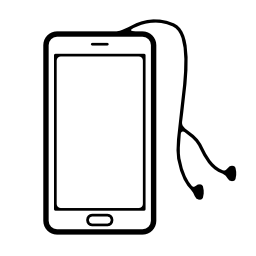 Auricularsケーブル無料アイコンと携帯電話
