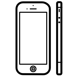 正面と側面からの携帯電話無料の表示アイコン