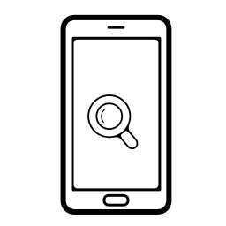 携帯電話スクリーンの検索インタフェースシンボル無料アイコン拡大鏡