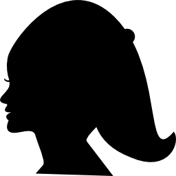 無料アイコンの短い髪の女性ヘッドシルエット