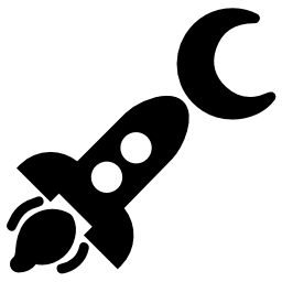 宇宙船および月の無料アイコン