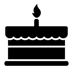1つの燃焼キャンドル無料アイコンで誕生日ケーキ