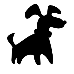 黒い小型犬シルエット無料アイコン