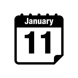 1月11日の毎日の予定表ページの無料のアイコン