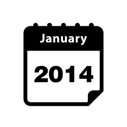 2014年1月カレンダーインターフェイス無料アイコンのシンボル
