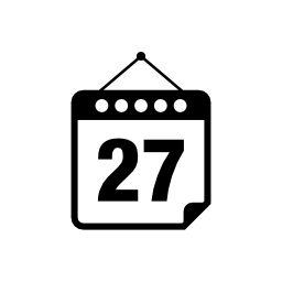 1日27日インタフェースシンボル無料アイコンのカレンダーページ