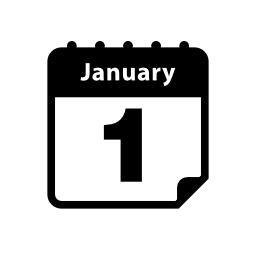 最初年次日カレンダーページインタフェースシンボル無料アイコン