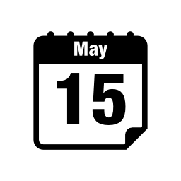 5月15日カレンダーページインタフェースシンボル無料アイコン