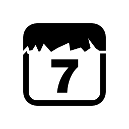 7日目インタフェースシンボル無料アイコンの毎日のカレンダーページ