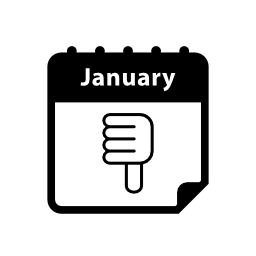 1月のカレンダーは、無料のアイコンをページにダウン親指します。