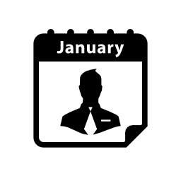 1月のカレンダーページ無料アイコ...