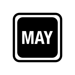 5月のカレンダーインターフェイス無料アイコンのページの丸みを帯びた正方形シンボル