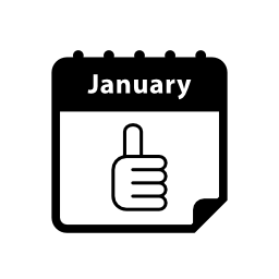 毎日1月カレンダーインタフェースシンボル無料アイコン上の記号を親指します。