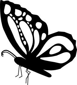 蝶の翼無料アイコンの装飾的なデザインと美しい側]図形