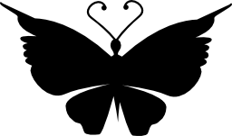 蝶トップビュー黒い図形無料アイコン