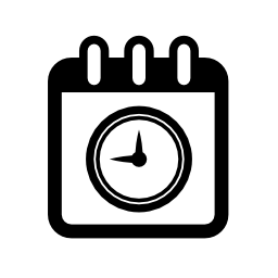 円形時計シンボル無料アイコンでカレンダーページ