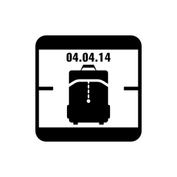 4月4日2014年カレンダーページの旅行バッグアラームシンボル無料アイコン