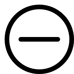 マイナス記号無料アイコンが付いた円形ボタン
